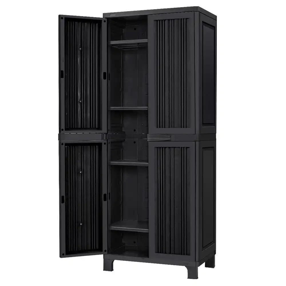 Groverdi Outdoor Storage Cabinet Box Adjustable Patio Sheds Lockable Tall Garage Tools Organiser