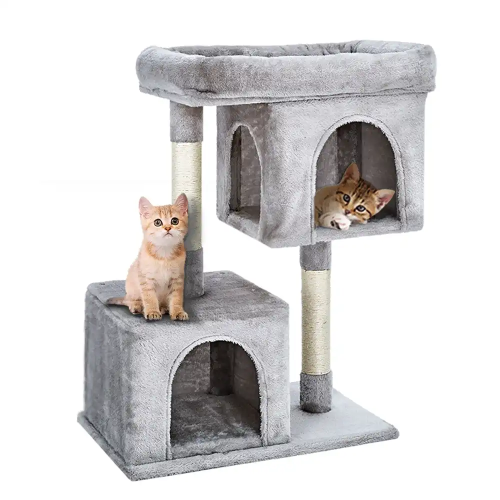 Taily Cat Tree Scratching Post Scratcher Tower Cat Condo House Bed 85CM Light Grey Pet Toy
