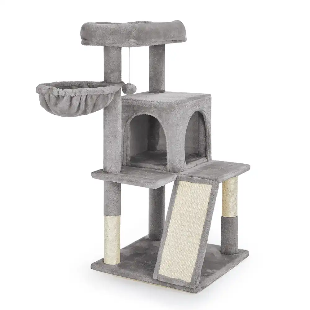 Taily Cat Tree Tower Condo House Scratching Post Pet Toy Activity Bed 100CM Light Grey
