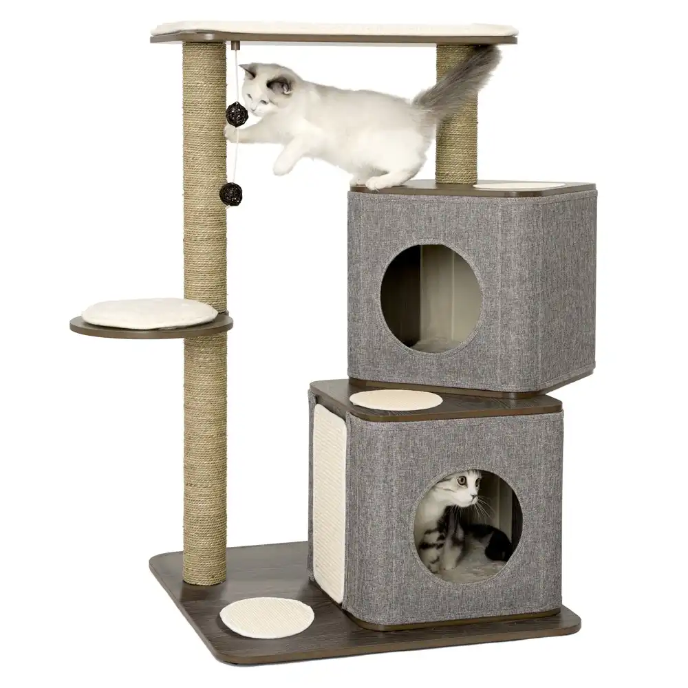 Taily Cat Tree Scratcher Cats Scratching Post Playhouse Condo Furniture Toys Wooden Cubox Cat House