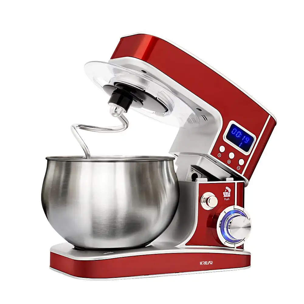 Krear Kitchen Stand Mixer Cake Food Electric Mixing Whisk Beater Dough Hook 1300W 5L Red Mixers