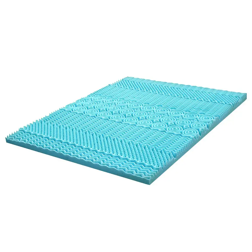 Mona Bedding Memory Foam Mattress Topper Cool Gel Bed w/Bamboo Cover Underlay 5CM 7-Zone Queen Q