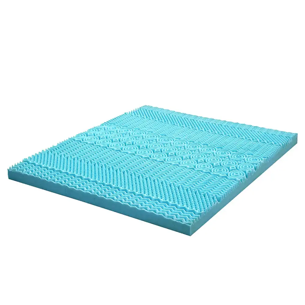 Mona Bedding Memory Foam Mattress Topper Cool Gel Bed w/Bamboo Cover Underlay 9CM 7-Zone King K