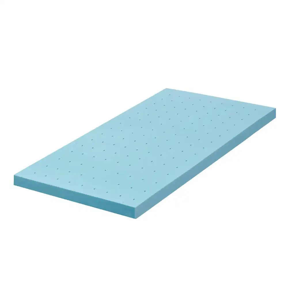 Mona Bedding Memory Foam Mattress Topper Cool Gel Bed w/Bamboo Cover Underlay 9CM Flat Single S