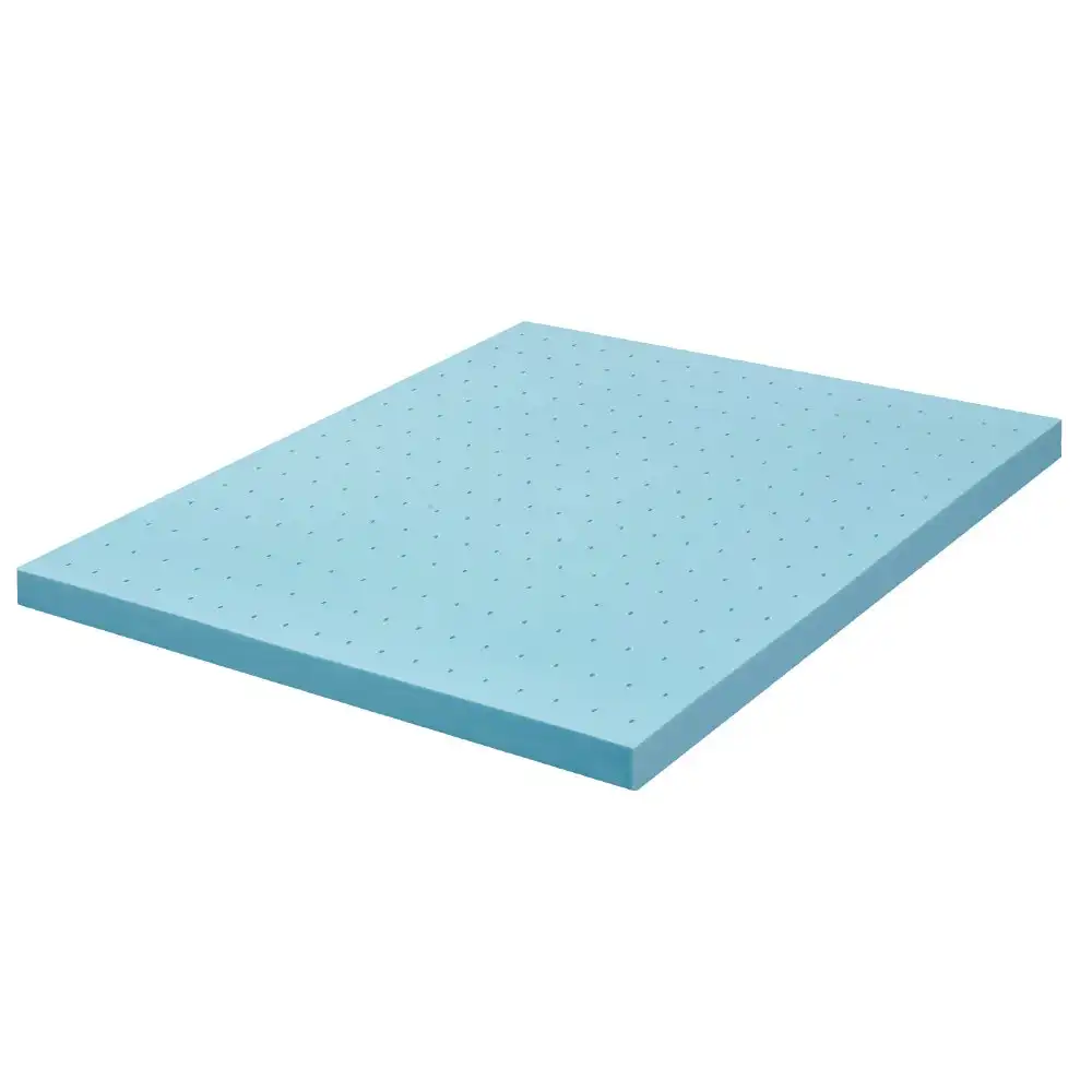 Mona Bedding Memory Foam Mattress Topper Cool Gel Bed w/Bamboo Cover Underlay 9CM Flat King K