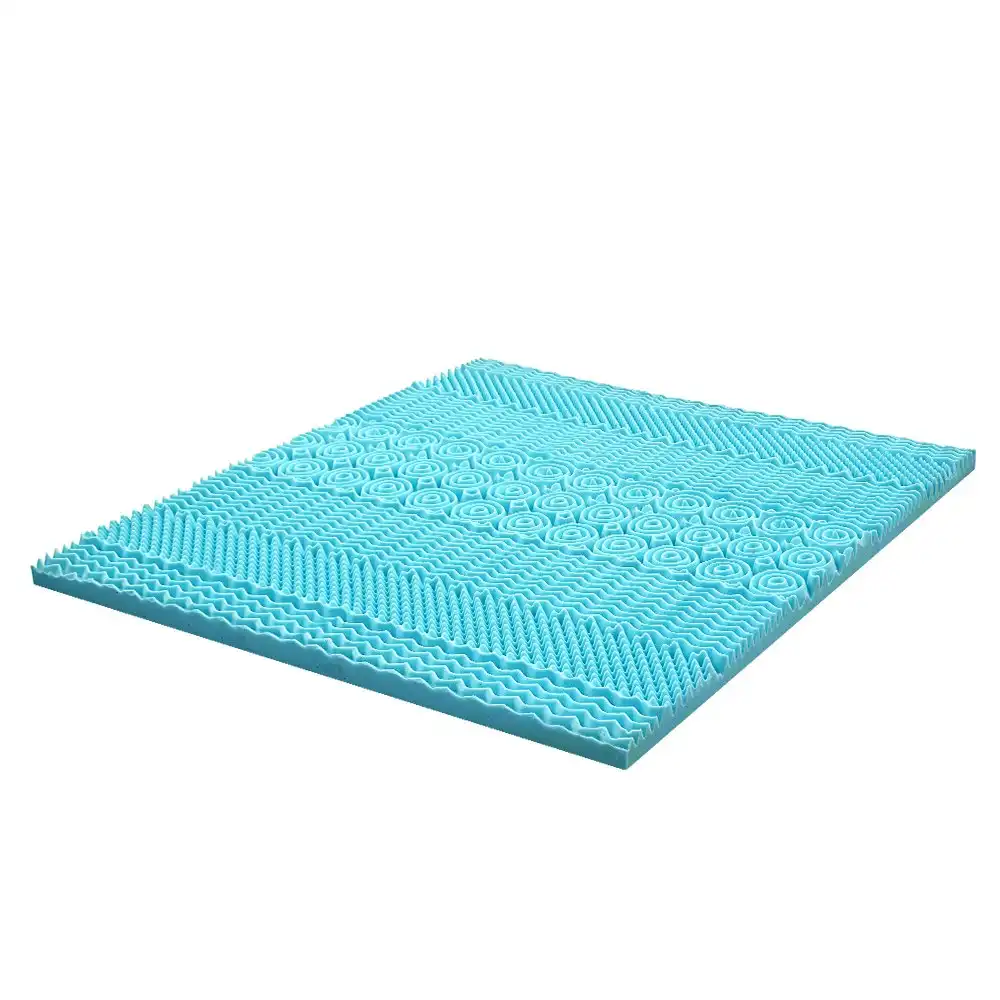 Mona Bedding Memory Foam Mattress Topper Cool Gel Bed w/Bamboo Cover Underlay 5CM 7-Zone King K