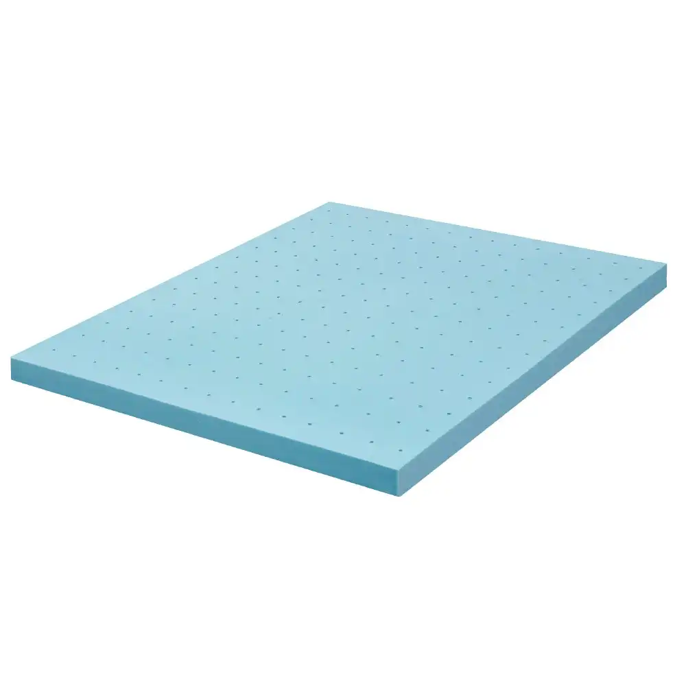 Mona Bedding Memory Foam Mattress Topper Cool Gel Bed w/Bamboo Cover Underlay 9CM Flat Queen Q