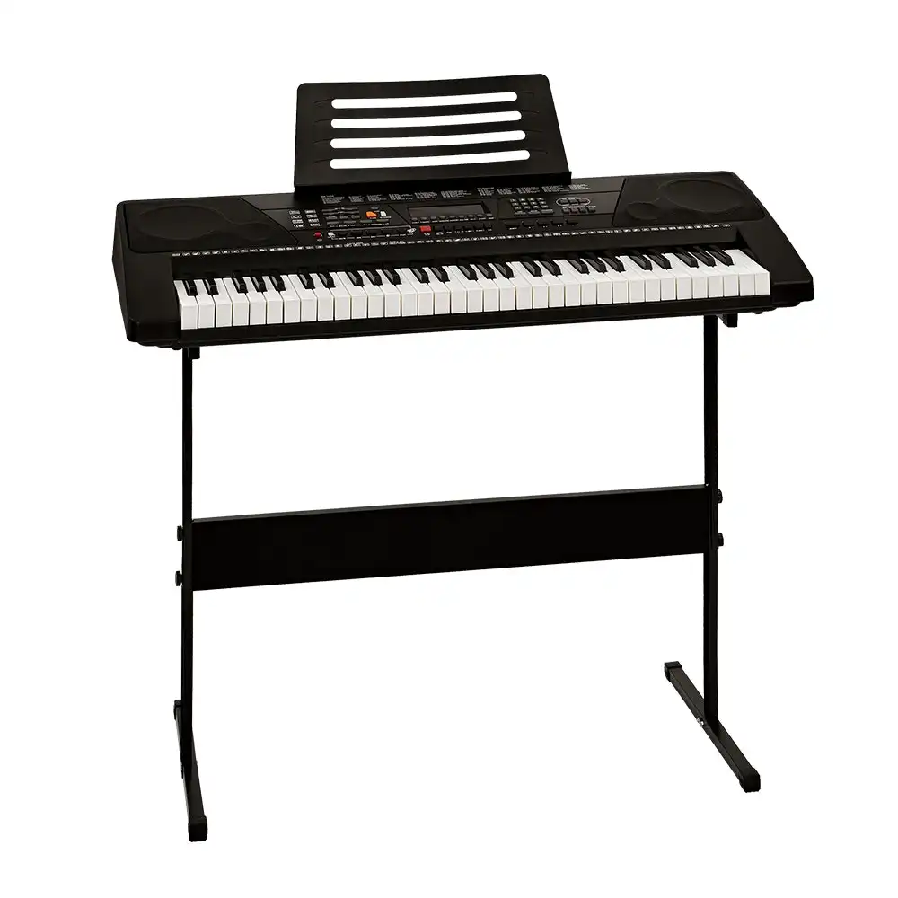 61 Keys Electronic Piano Keyboard Digital Electric Keyboards LED Display Touch Sensitive Music Stand