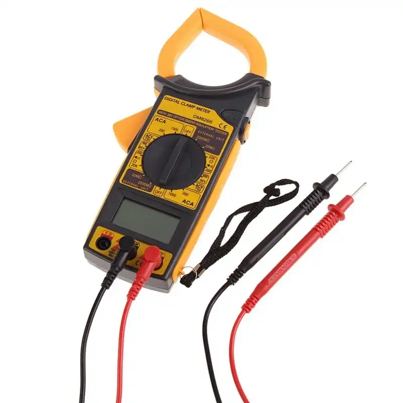 Digital Clamp Meter AC/DC Voltage Resistance Frequency DM6266 - Batteries Incl.