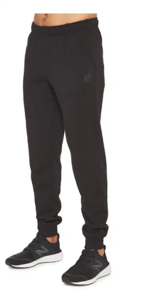 Lotto Smart Mens Slim Fleece Cuff Track Pant Pants Trousers Trackies - Black