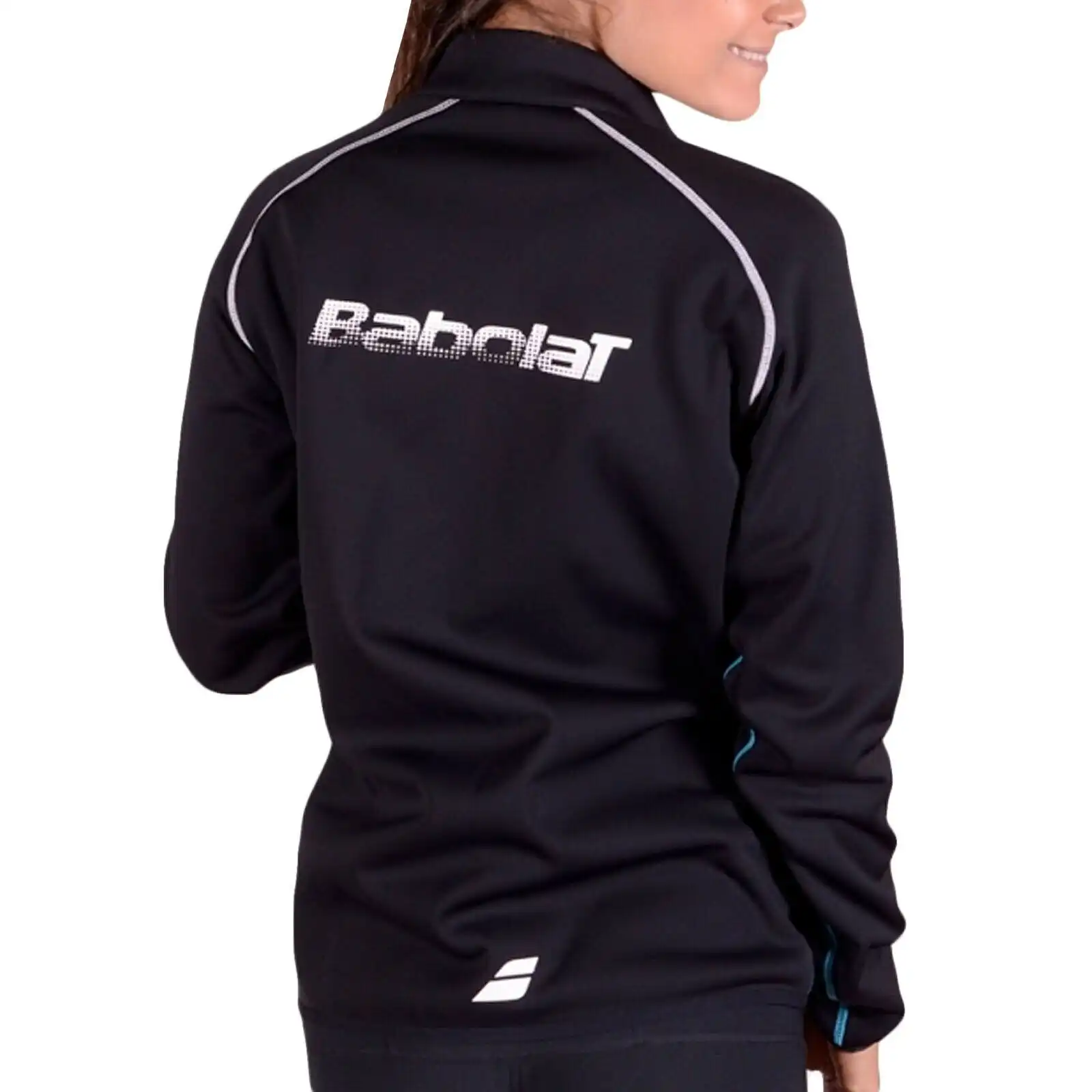 Babolat Women's Softshell Match Core Jacket Essential Tennis Sport - Black/Cyan
