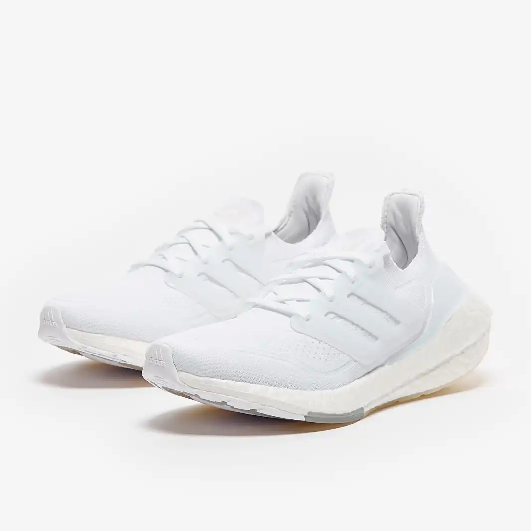 Adidas Women's Ultraboost 21 Running Race Gym Shoe - White/Grey