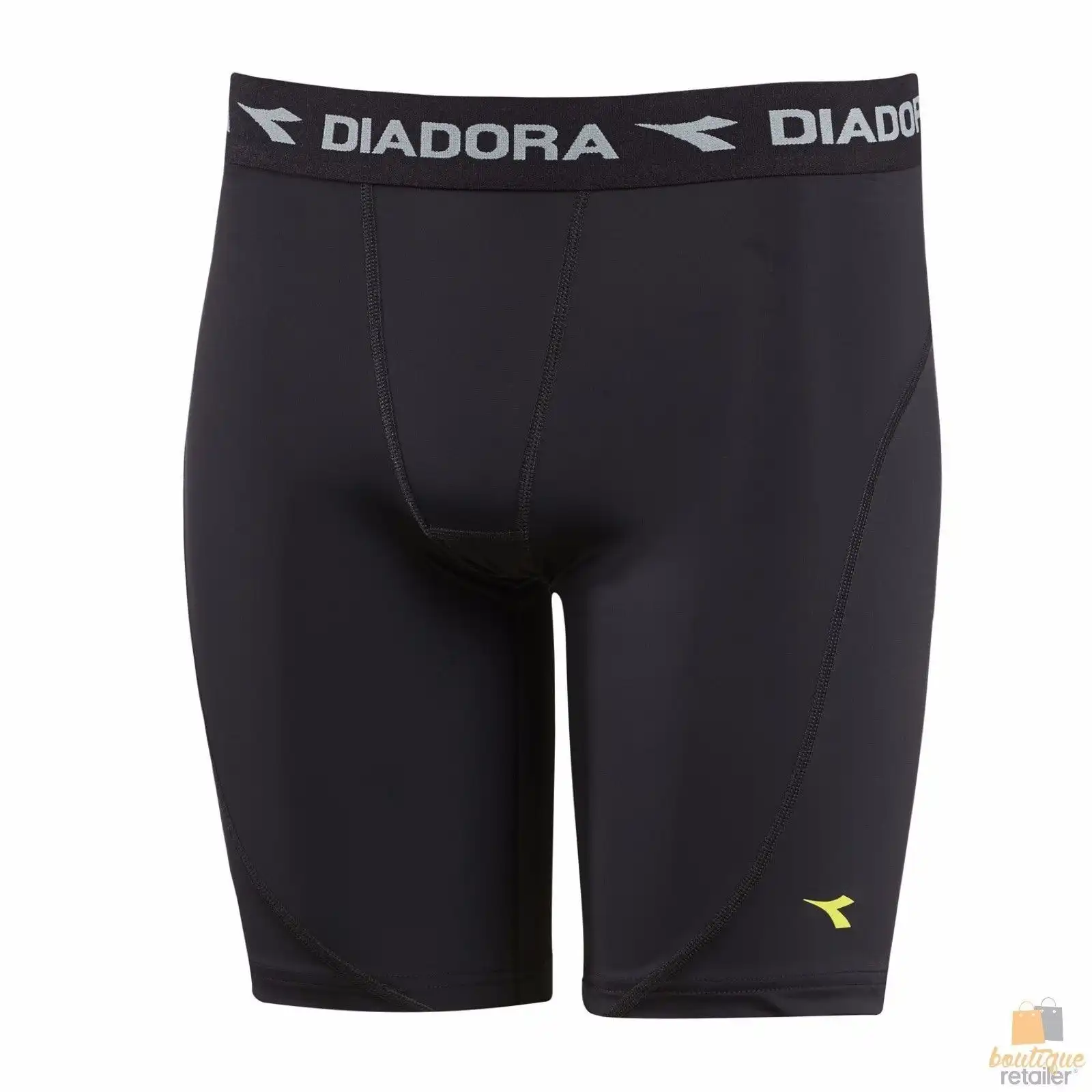 Kids Diadora Compression Shorts Tights Boys Thermal  - Black