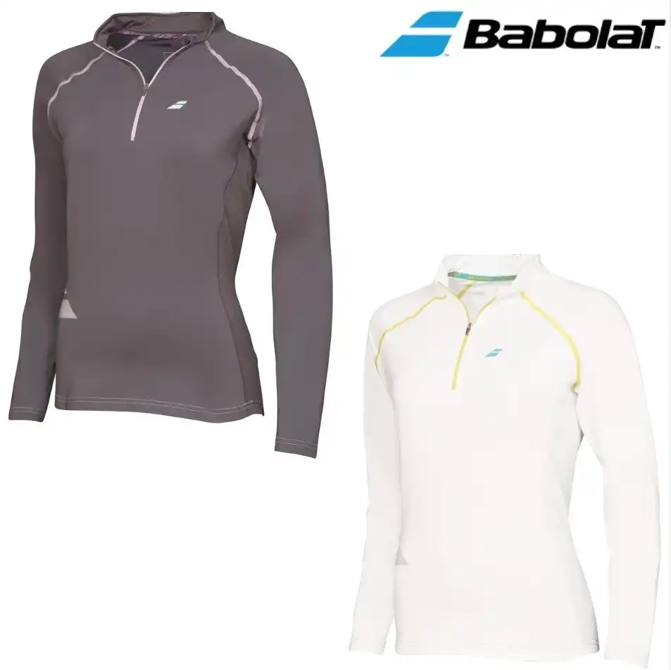 Babolat Women's 1/2 Zip Core Long Sleeve Top Tennis Sports Gym Training