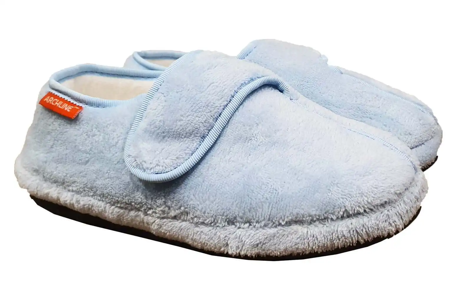 Archline Orthotic Plus Slippers Closed Scuffs Pain Relief Moccasins - Baby Blue