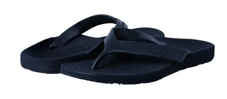 Archline Orthotic Thongs Arch Support Shoes Medical Footwear Flip Flops - Navy