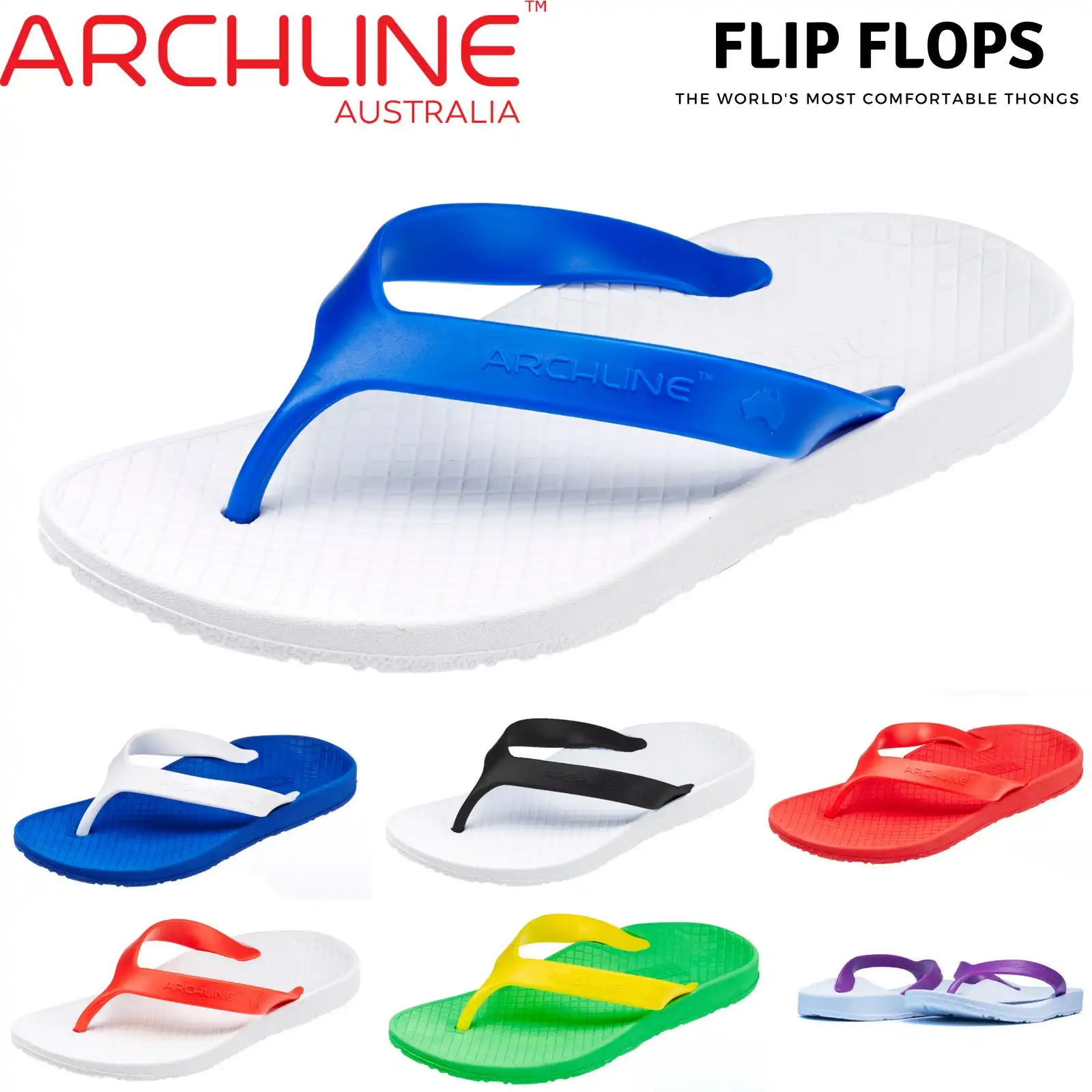 Archline Flip Flops Orthotic Thongs Arch Support Shoes Footwear