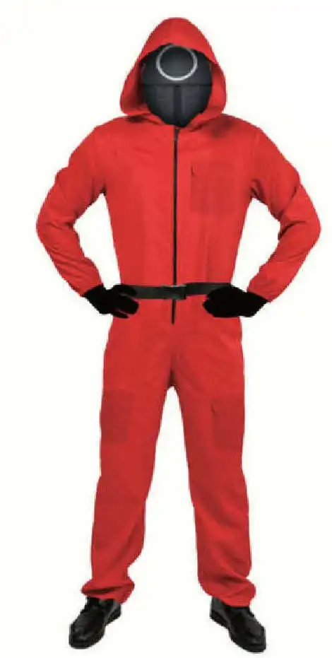 Adult Squid Game Costume Guard Tracksuit Halloween Cosplay Red