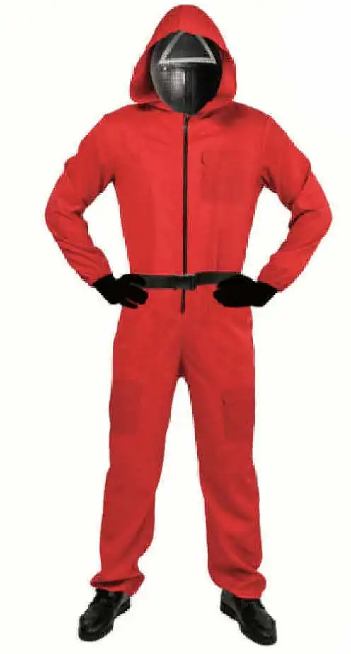 Adult Squid Game Costume Guard Tracksuit Halloween Cosplay Red