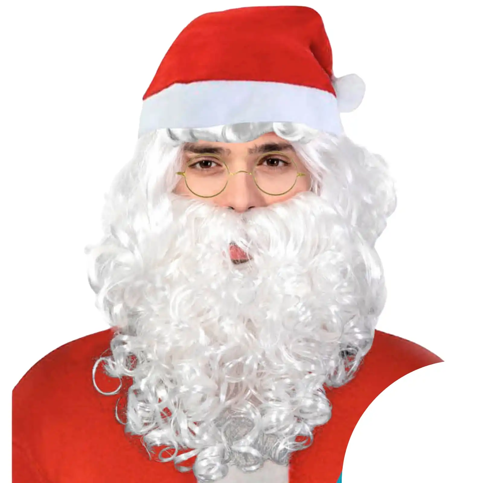 Adult Men's Santa Wig Hat Beard Set Christmas Claus Xmas Costume Party