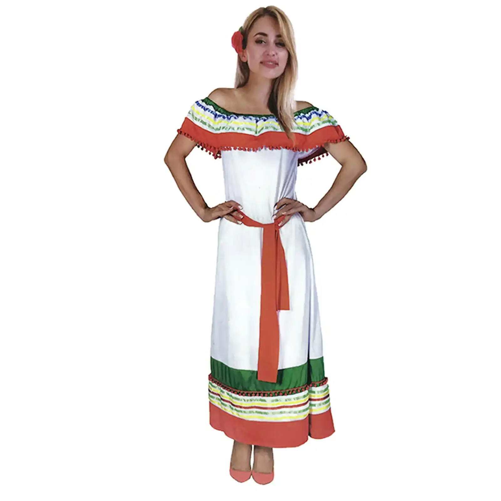 Womens Ladies MEXICAN COSTUME DRESS Spanish Fiesta Fancy Party