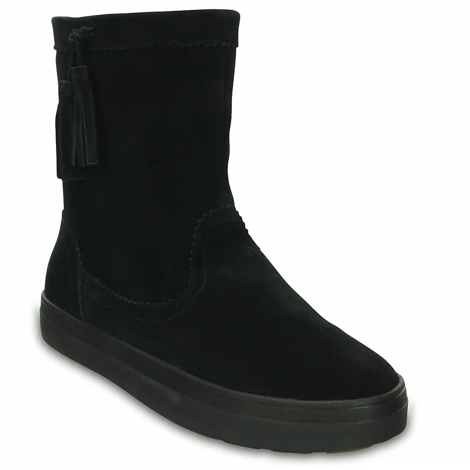 Crocs LodgePoint Women's Suede Leather Pull On Boots Shoes Ugg - Black