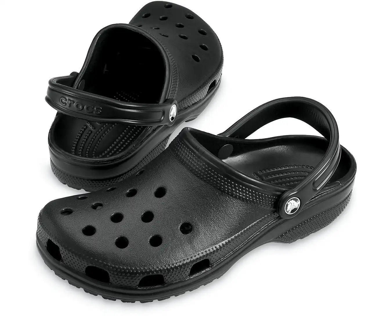 Crocs Classic Clogs Roomy Fit Sandal Clog Sandals Slides Waterproof - Black