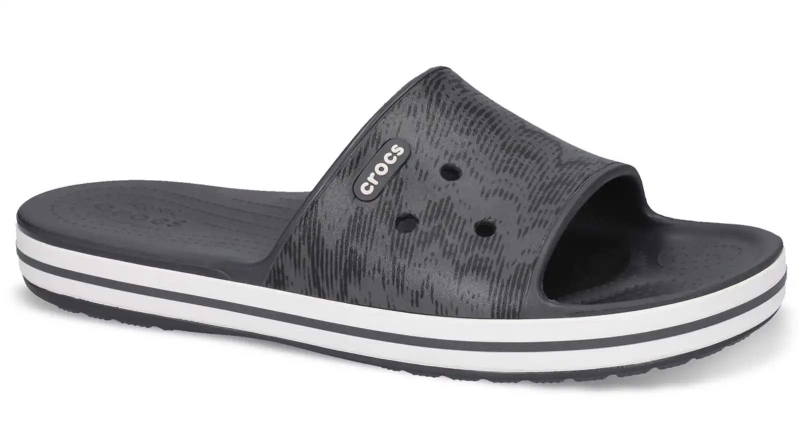 Crocs Crocband III Cardio Wave Slide Thongs Flip Flops Relaxed Fit - Graphite/Black