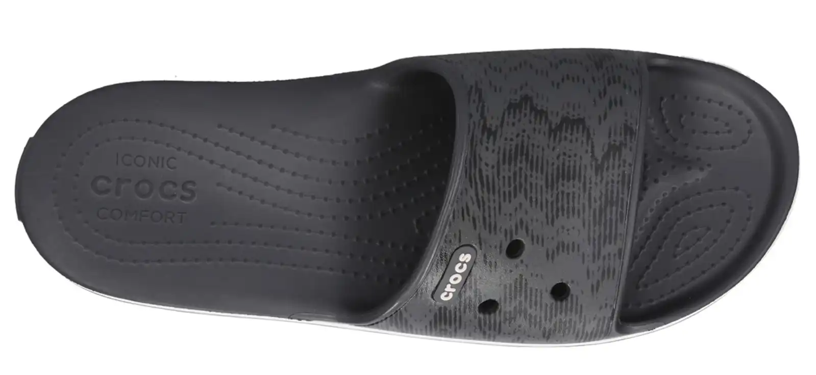 Crocs Crocband III Cardio Wave Slide Thongs Flip Flops Relaxed Fit - Graphite/Black