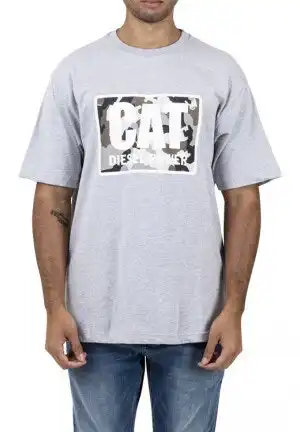 Caterpillar Men's Diesel Power Tee Casual T-Shirt Top - Grey