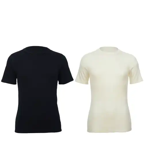 Merino Skins Crew Neck Short Sleeve T-Shirt Top 100% Wool Underwear Thermals