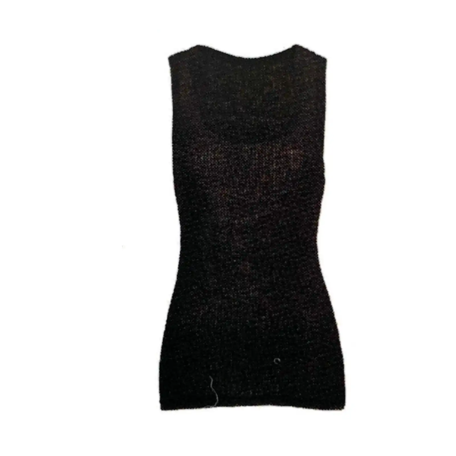 Merino Skins Wool Blend Ladies Verona V-Neck Tee Thermal Top Tank - Black