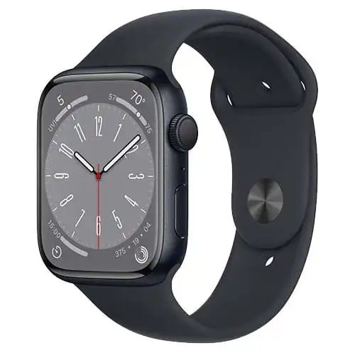 Apple Watch Series 8, GPS 41mm Midnight Aluminium Case with S/M Sport Band