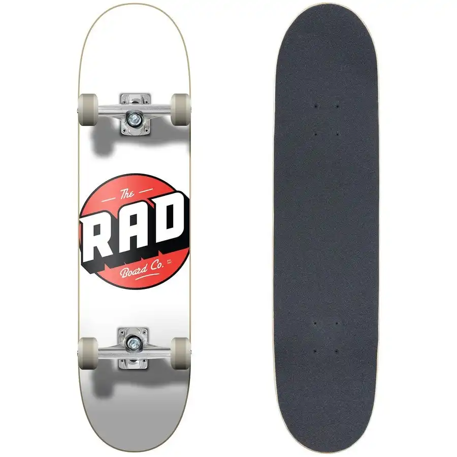 RAD Complete Progressive 8" x 32" Skateboard - Logo Classic White