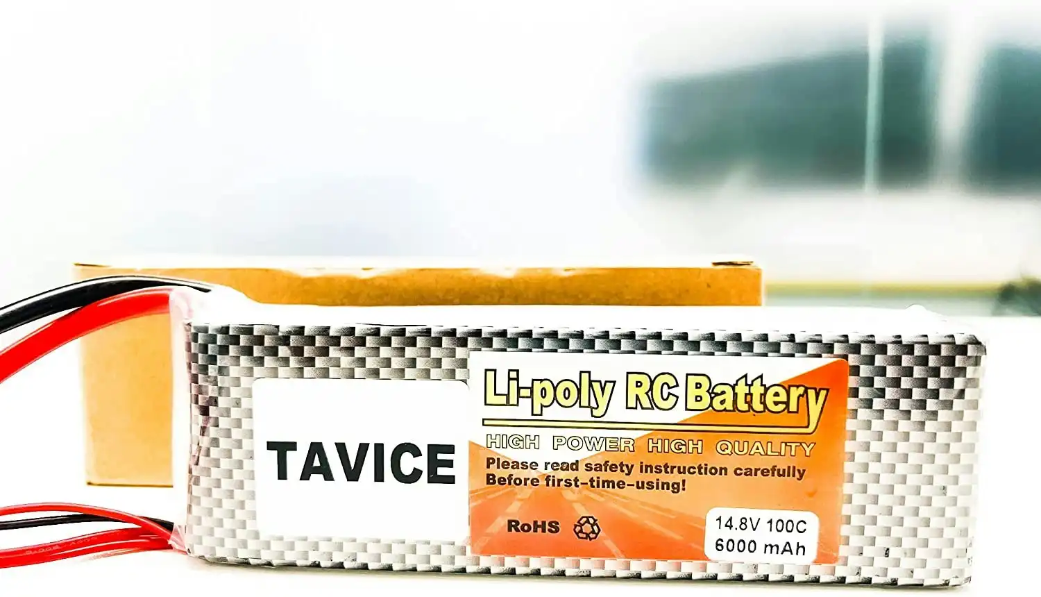 Tavice 4S Lipo Battery 6000mAh 14.8V 100C with EC5 Plug Soft Case for RC Plane Quadcopter Airplane Helicopter RC Car Truck RC Boat