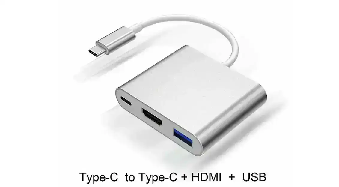 Type C to USB-C HDMI USB 3.0 Adapter Converter Cable 3 in 1 Hub For MacBook Air