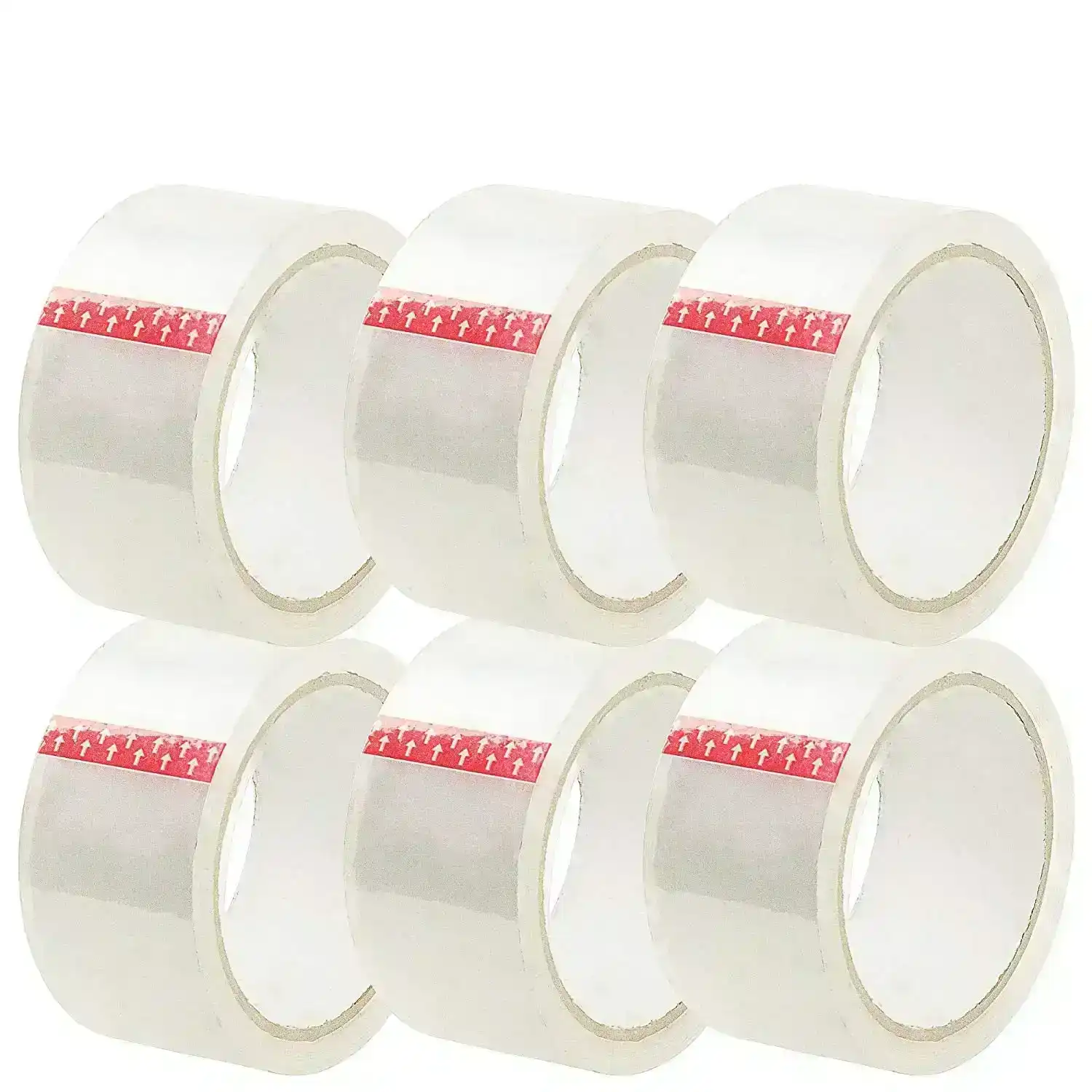 6Pack | Clear Packing Sticky Tape for Packaging Shipping Moving | Strong Adhesive | 48mm x 75meter