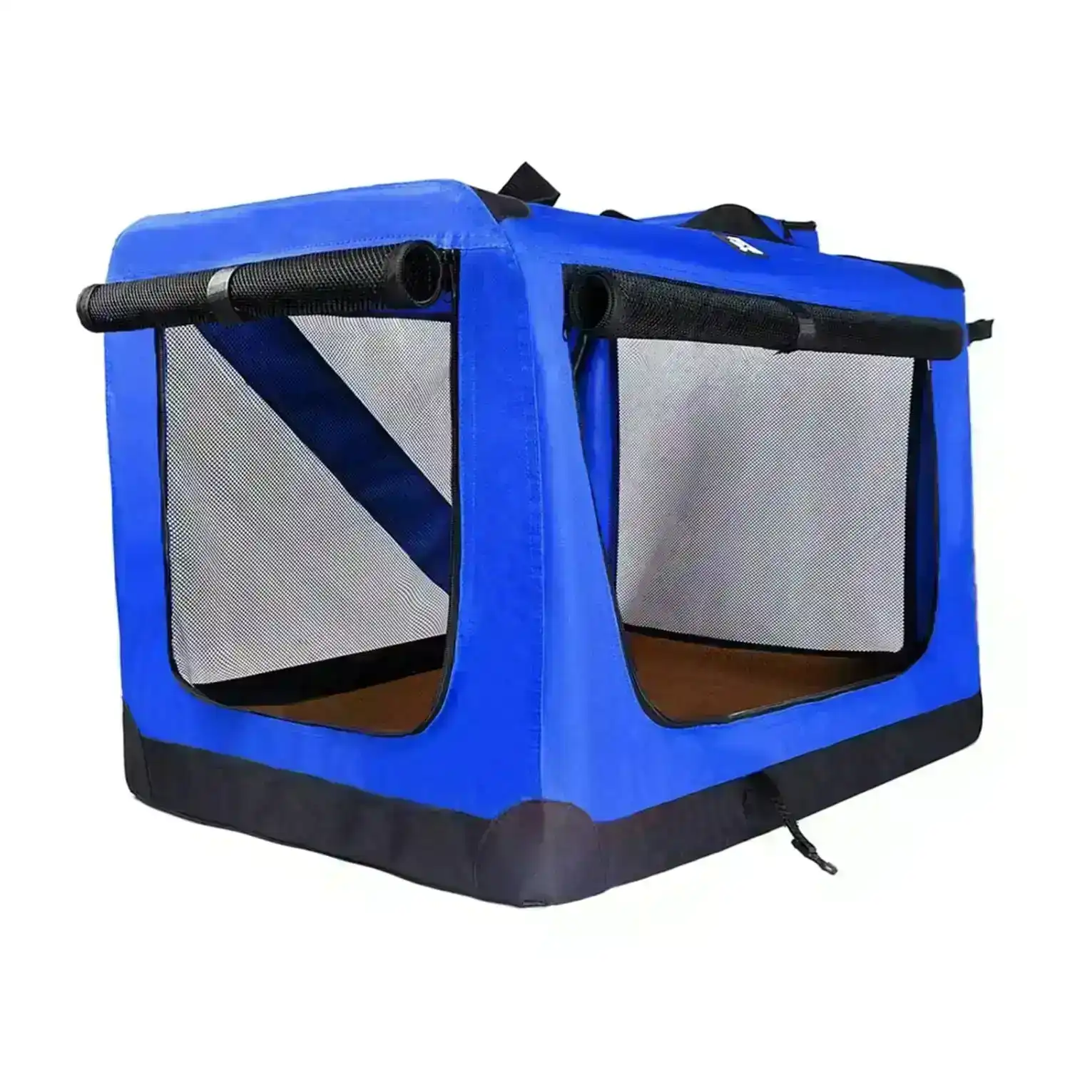 Floofi Lightweight Portable Pet Carrier with Removable Cover Extra Large Blue