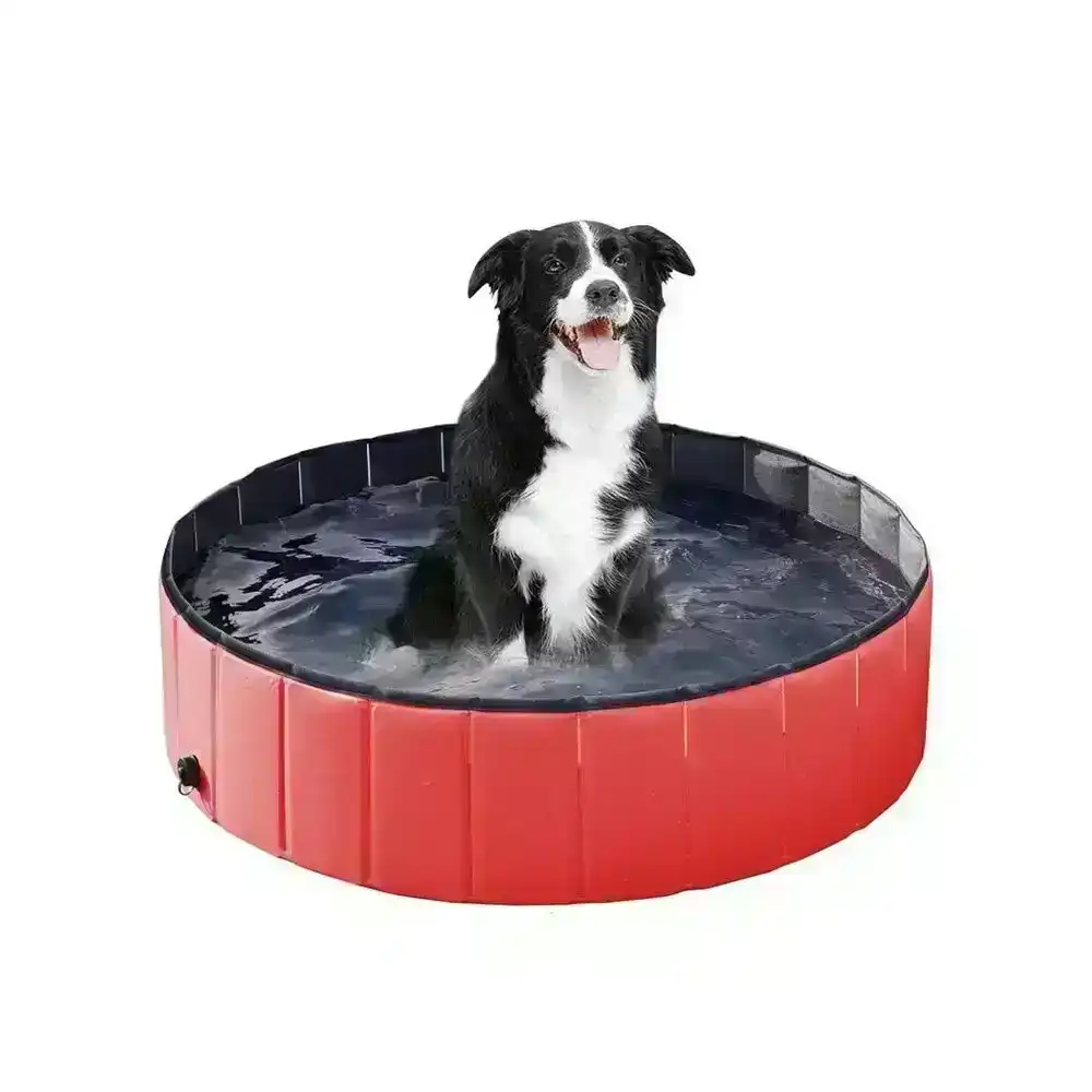 Floofi Leak-proof Red  Foldable 120cmx30cm PVC Pet Swimming Pool FI-SB-105-SG