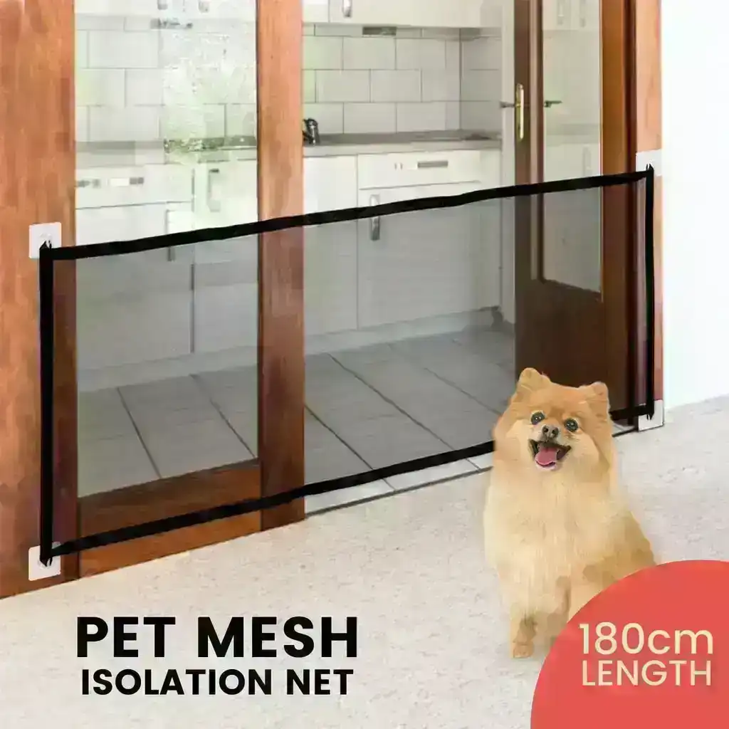 Floofi Indoor Pet Safety Barrier Isolation Fence Portable Folding Breathable Mesh Dog Gate Net 180cm