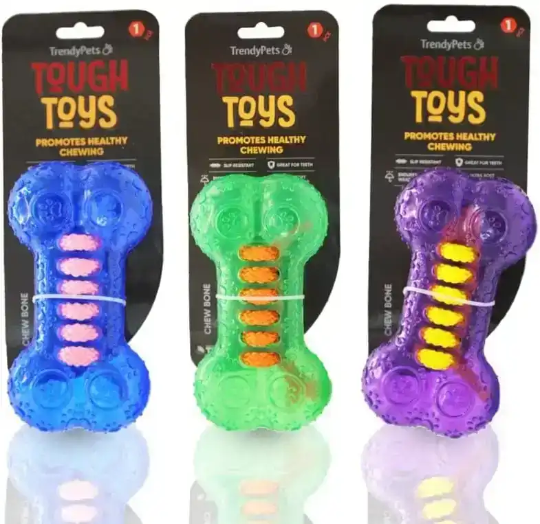 Trendypets Super Tough Dog Play Toy Healthy Chew Bone 14Cm 3Pce Durable Prevent Gum Disease