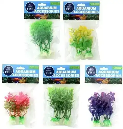 Pet Basic 10PCE 10cm Plastic Aquatic Plants for Aquarium Fish Tank Decoration