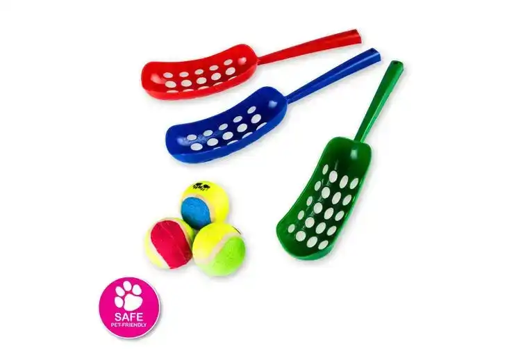 3PK Dog Toy Tennis Ball with Scoop Launche