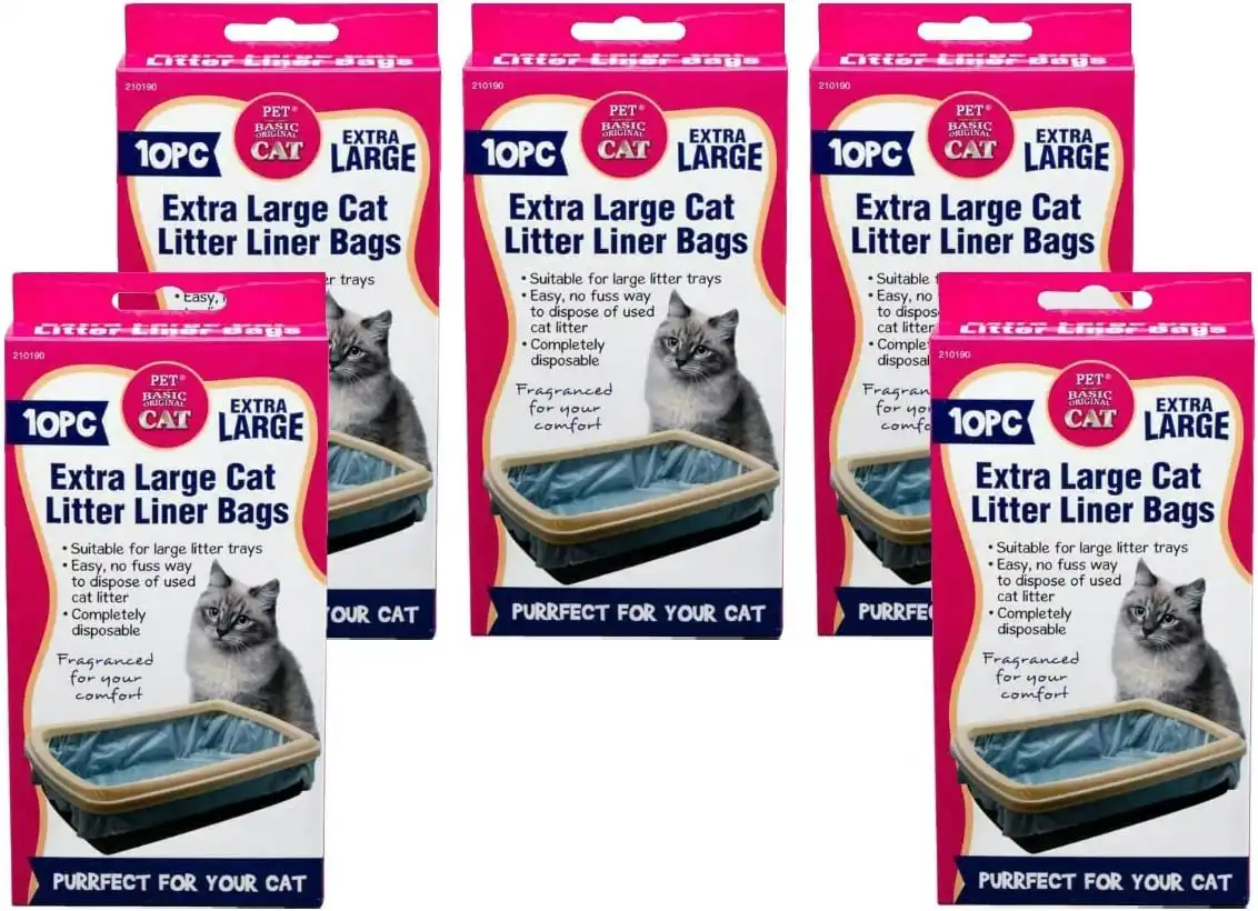 Pet Basic 50PCE Standard Litter Liner Bags Scratch/Tear Resistant Strong