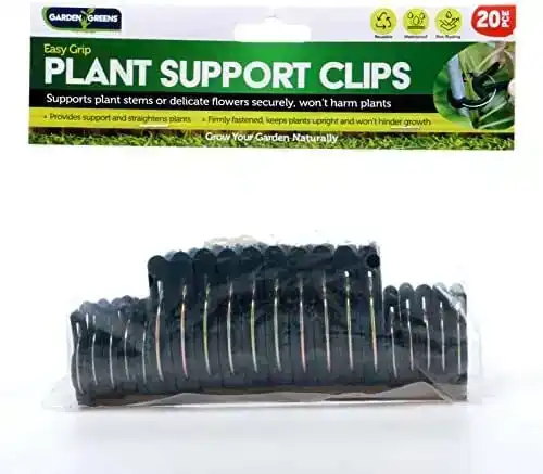 Garden Greens 60PCE Plant Clip Garden Black 2 sizes: 4.5cm x 6cm & 3cm x 4cm