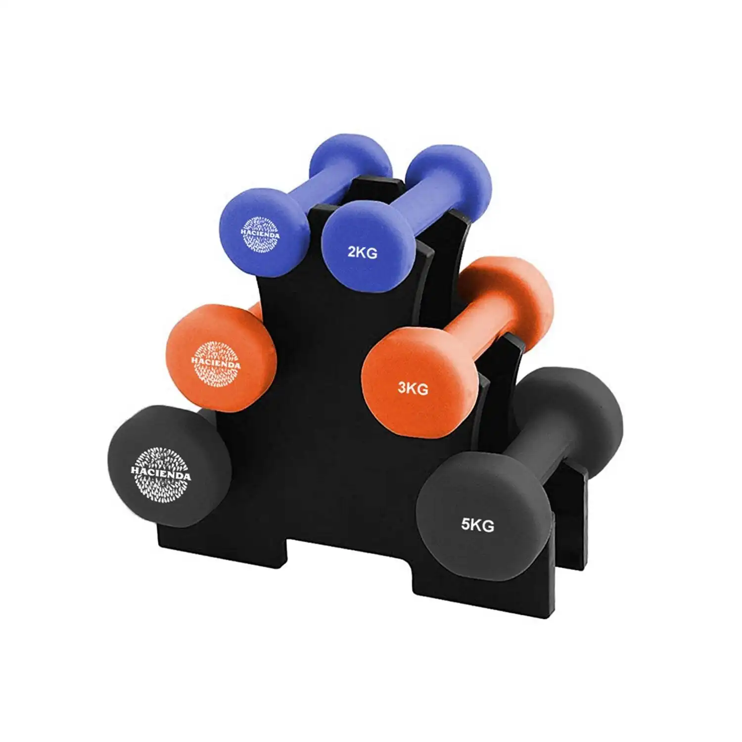 7pc 2/3/5kg 20Kg Total Weighted Dumbbell Gym Set for Exercise w/Rack