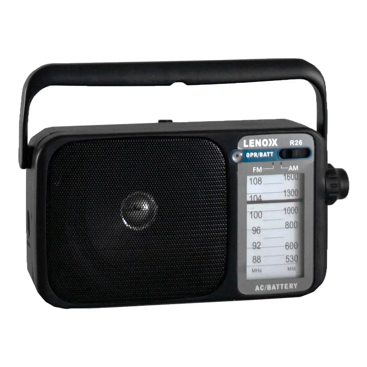 AM/FM Mantle Radio (Black) Battery Operated, w/ Bandwidth 540-1600