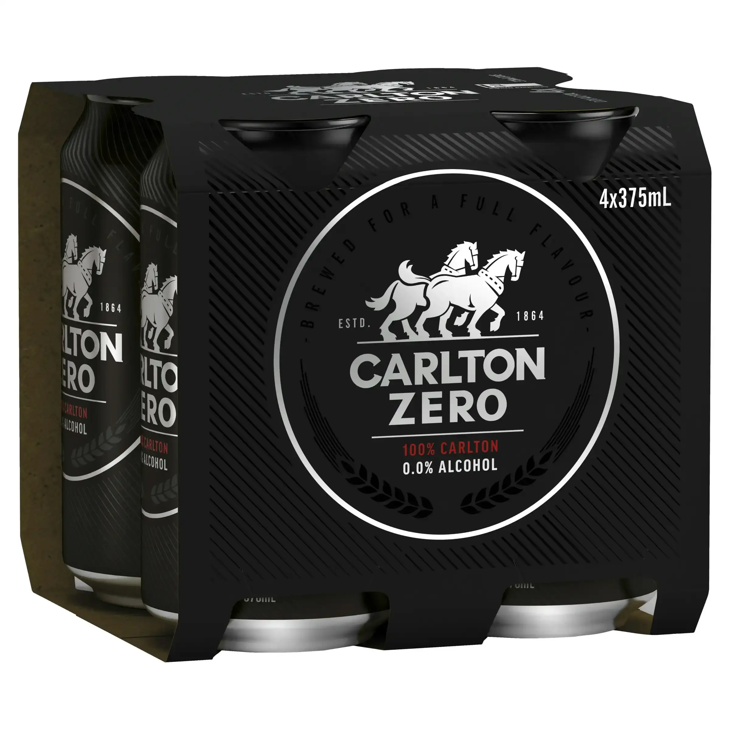 Carlton Zero Beer Case 24 x 375mL Cans Carlton & United Breweries Lasoo