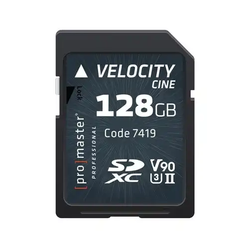 ProMaster SDXC Velocity CINE 128GB - V90 Video Speed Class 2000x 300MB/s UHS-II U3