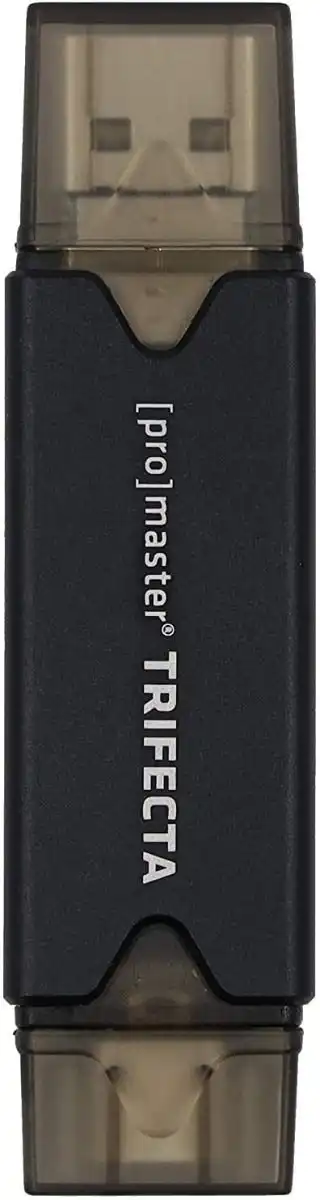 ProMaster USB 3.0 Trifecta SD & MicroSD Card Reader USB-A, USB-C, & USB Micro B